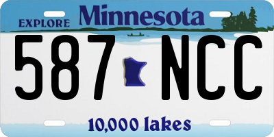 MN license plate 587NCC