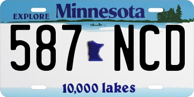MN license plate 587NCD
