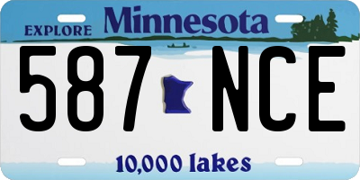 MN license plate 587NCE