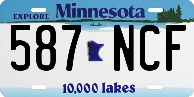 MN license plate 587NCF