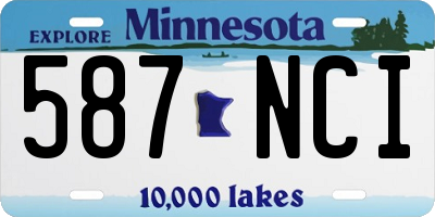 MN license plate 587NCI