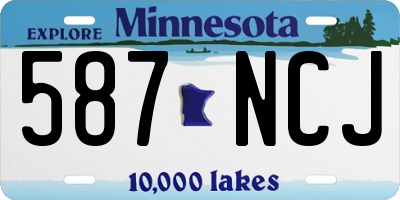 MN license plate 587NCJ