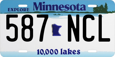 MN license plate 587NCL