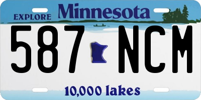 MN license plate 587NCM