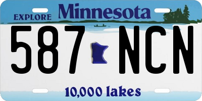 MN license plate 587NCN
