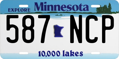 MN license plate 587NCP