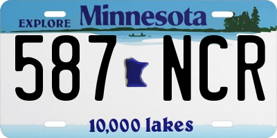 MN license plate 587NCR