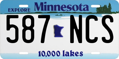 MN license plate 587NCS
