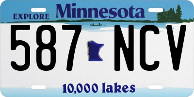 MN license plate 587NCV