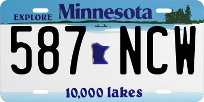 MN license plate 587NCW