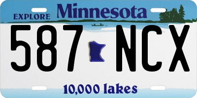MN license plate 587NCX