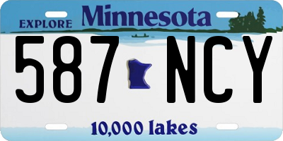 MN license plate 587NCY