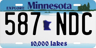 MN license plate 587NDC