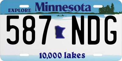 MN license plate 587NDG