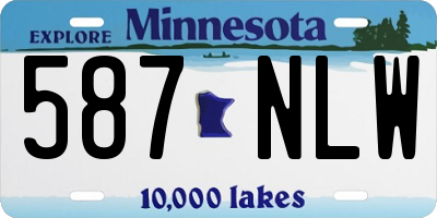 MN license plate 587NLW