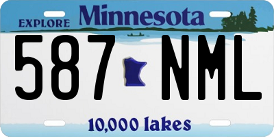 MN license plate 587NML