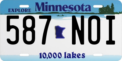 MN license plate 587NOI