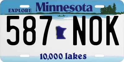MN license plate 587NOK