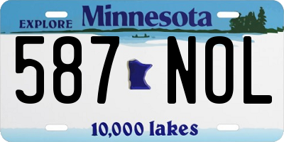 MN license plate 587NOL