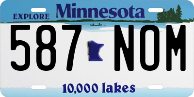 MN license plate 587NOM