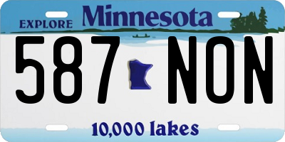 MN license plate 587NON