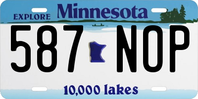 MN license plate 587NOP