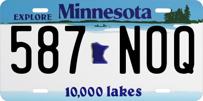 MN license plate 587NOQ