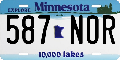 MN license plate 587NOR