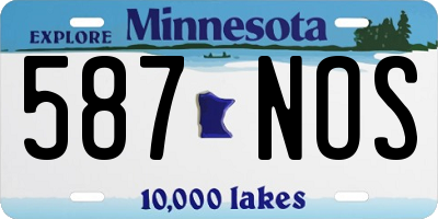 MN license plate 587NOS