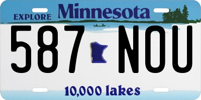 MN license plate 587NOU