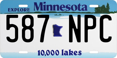 MN license plate 587NPC