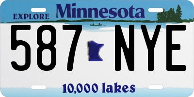 MN license plate 587NYE