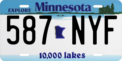 MN license plate 587NYF