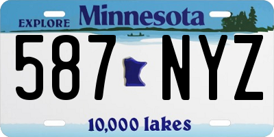 MN license plate 587NYZ