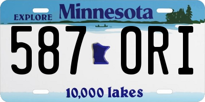 MN license plate 587ORI