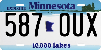 MN license plate 587OUX