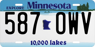 MN license plate 587OWV