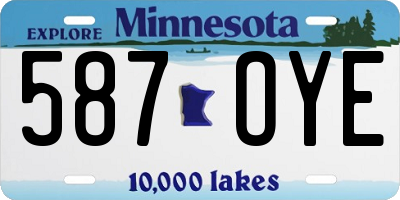 MN license plate 587OYE