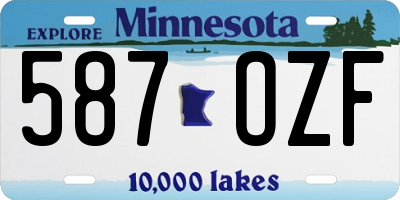 MN license plate 587OZF