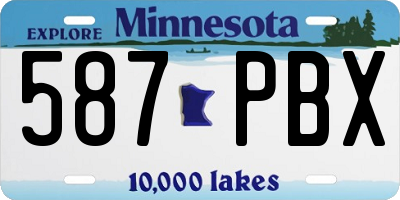 MN license plate 587PBX