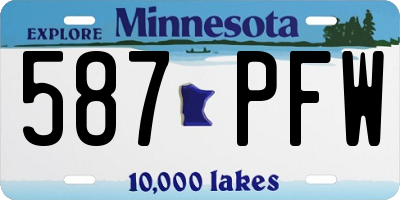 MN license plate 587PFW
