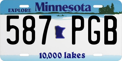 MN license plate 587PGB