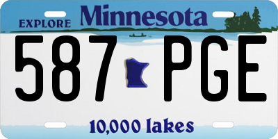 MN license plate 587PGE