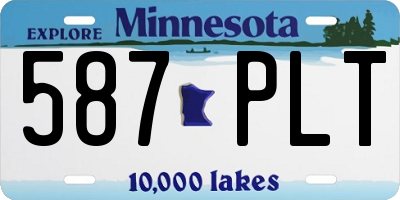 MN license plate 587PLT