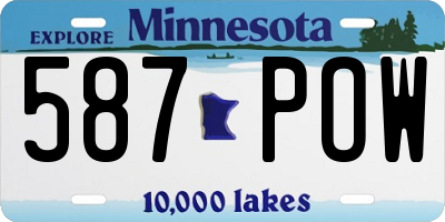 MN license plate 587POW