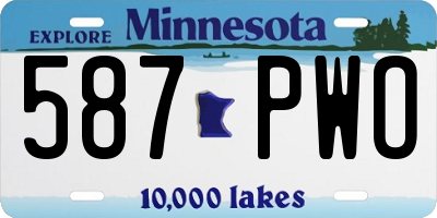 MN license plate 587PWO