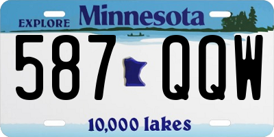 MN license plate 587QQW