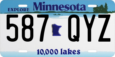 MN license plate 587QYZ