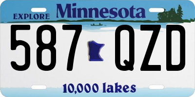 MN license plate 587QZD