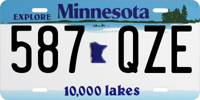 MN license plate 587QZE